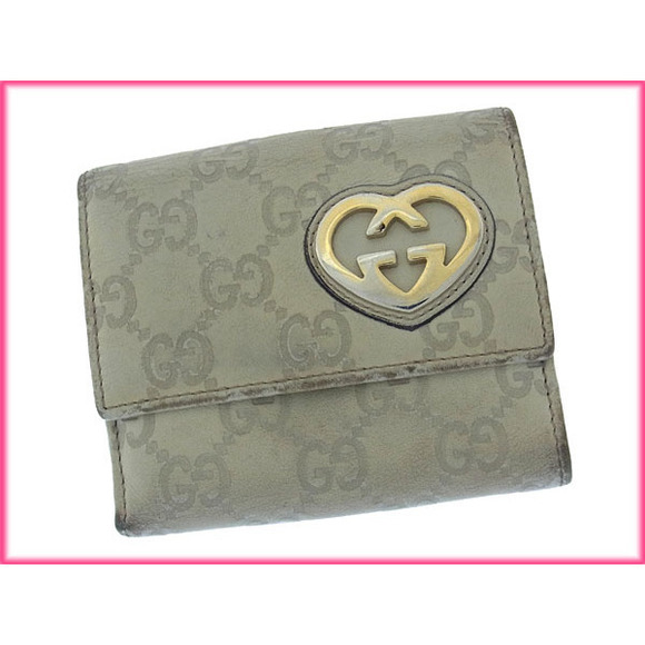 Gucci Wallet interlocking beige heart GG bifold ssima - Picture 1 of 6